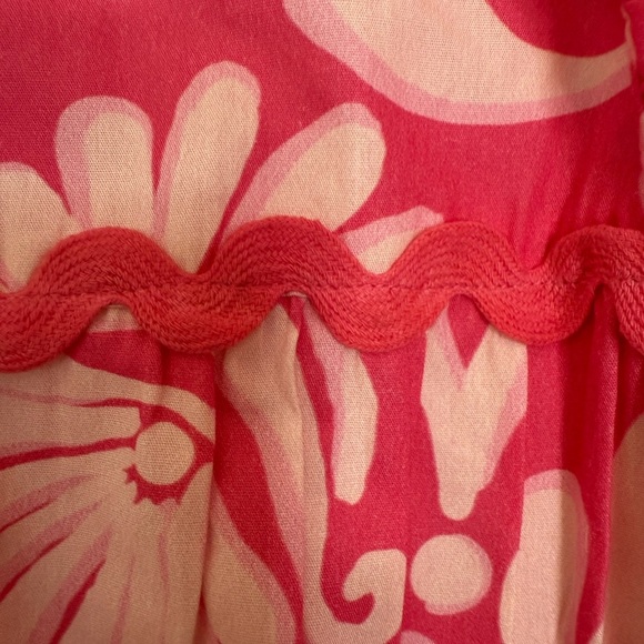 Sail to Sable Flutter Sleeve Pink Midi Dress Ric Rac Trim XS NEW. 1146 - Picture 4 of 5